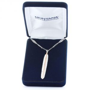 Montana Silversmiths Pin Feather Rose Gold Vein Necklace (NC3642RG)